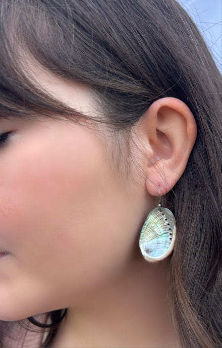 Sterling Silver Earrings With Abalone Shells