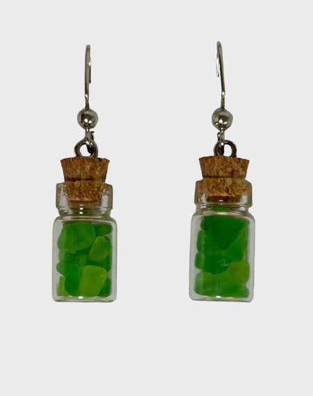 Glass Bottle - Nano Greeen Sea Glass