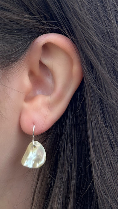 Sterling Silver Earrings With Turban Shell