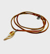 Leather - Eroded Cone Shell - Wire Wrap Mount